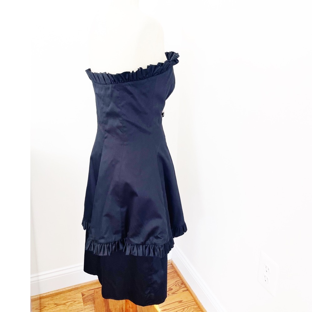Vintage Christian Dior black strapless cocktail dress size 12 - Picture 5 of 13